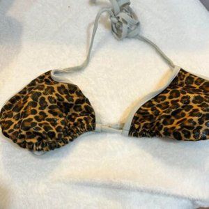 Sizzle Beach Blue and Leopard Strip Bikini NWOT